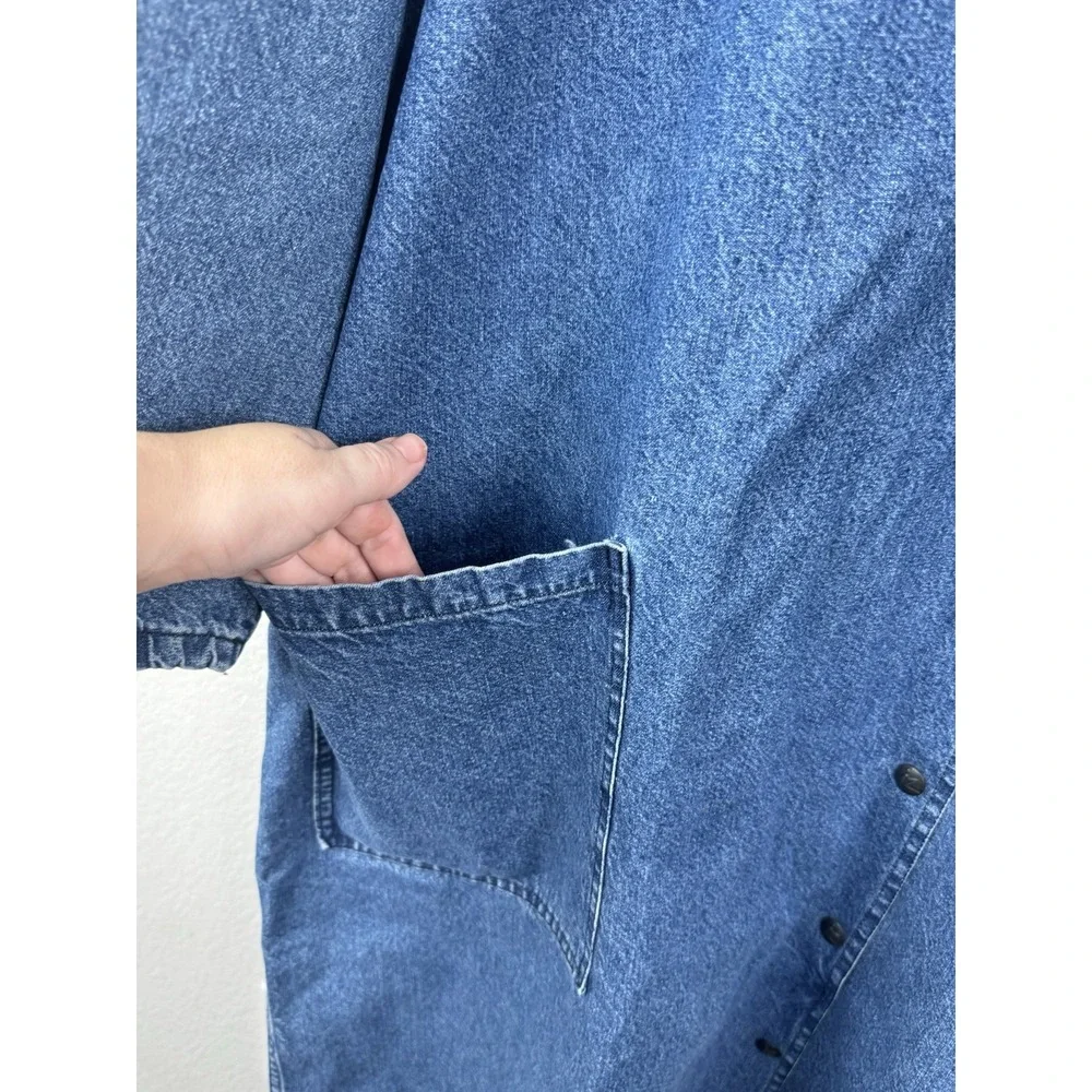 Sonia‎ Rykiel Inscription Paris Denim Duster Coat L Oversized Vtg 80s 90s France